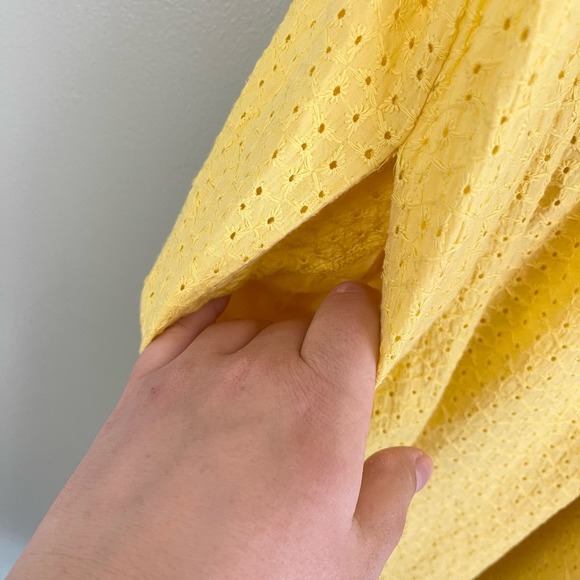 The Prairie by Rachel Ashwell Women's Yellow Spaghetti Strap Eyelet Midi Dress 8 - Picture 13 of 15